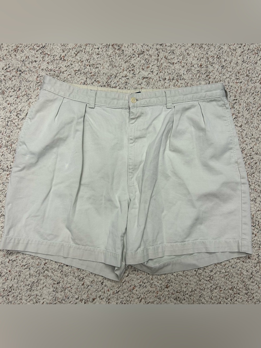 Polo Ralph Lauren Andrew Short Mens Pleated Chino Shorts 40 Beige Cotton Casual